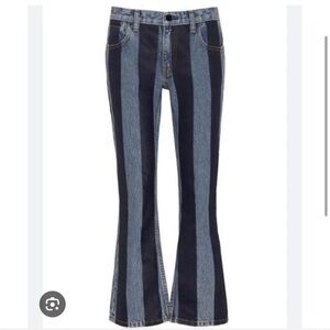 Alexander wang striped denim flared jeans